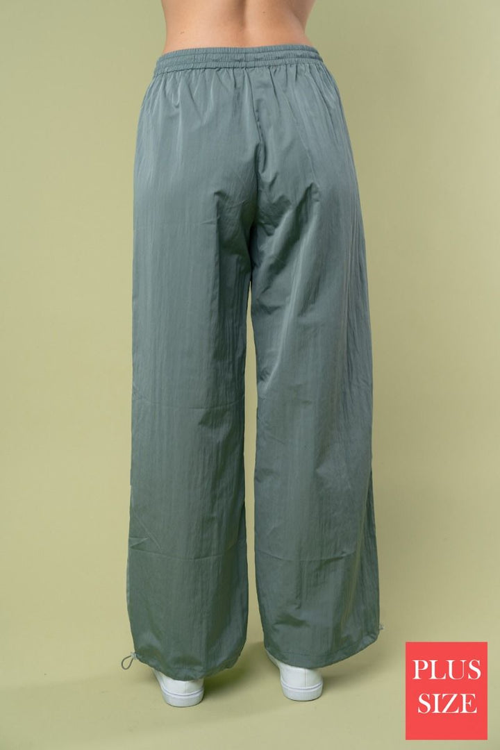 HIGH WAISTED SOLID WINDBREAKER PLUS SIZE JOGGER