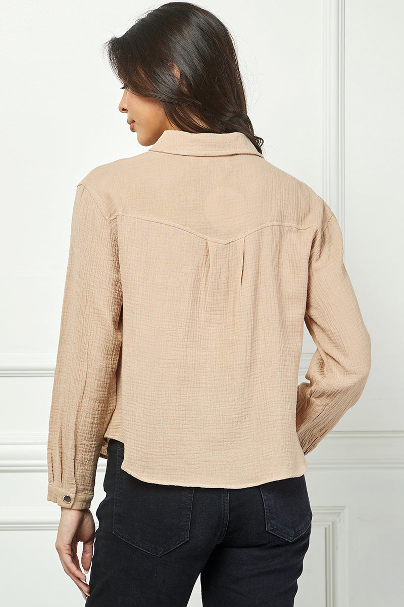 LONG SLEEVE BUTTON DOWN BLOUSE