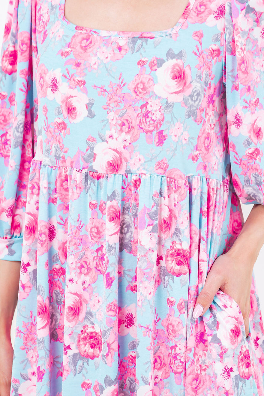 PLUS SIZE BABYDOLL SQUARE NECK MINI DRESS-SHVC5536