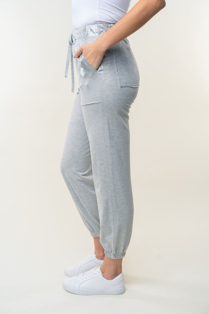 HIGE WAISTED SOLID KNIT JOGGER  PANTS