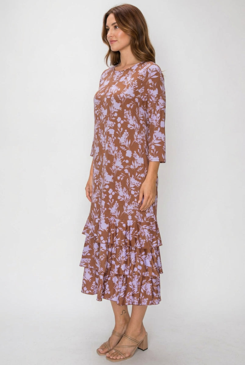 MULTI LAYERED MIDI DRESS WITH SIDE POCKETS-SHVL6117