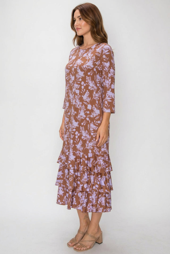 MULTI LAYERED MIDI DRESS WITH SIDE POCKETS-SHVL6117