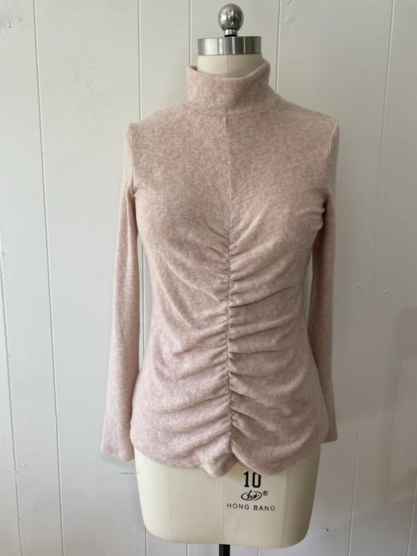 RUCHED MOCK NECK TOP TS13659SA.