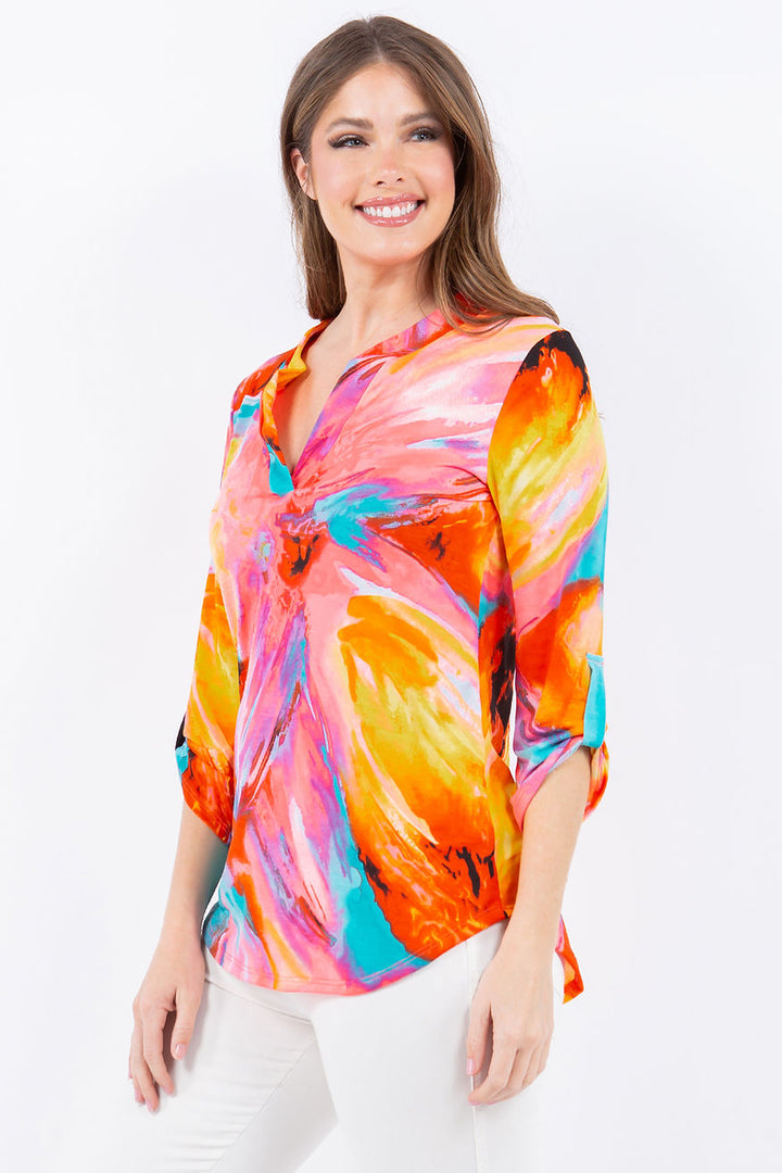 PLUS SIZE V NECK TUNIC TOP-SHB5707