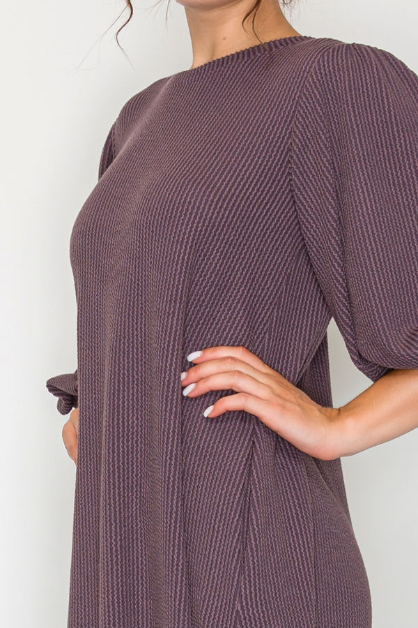 CHIC MIDI DRESS WITH BALLOON SLEEVES