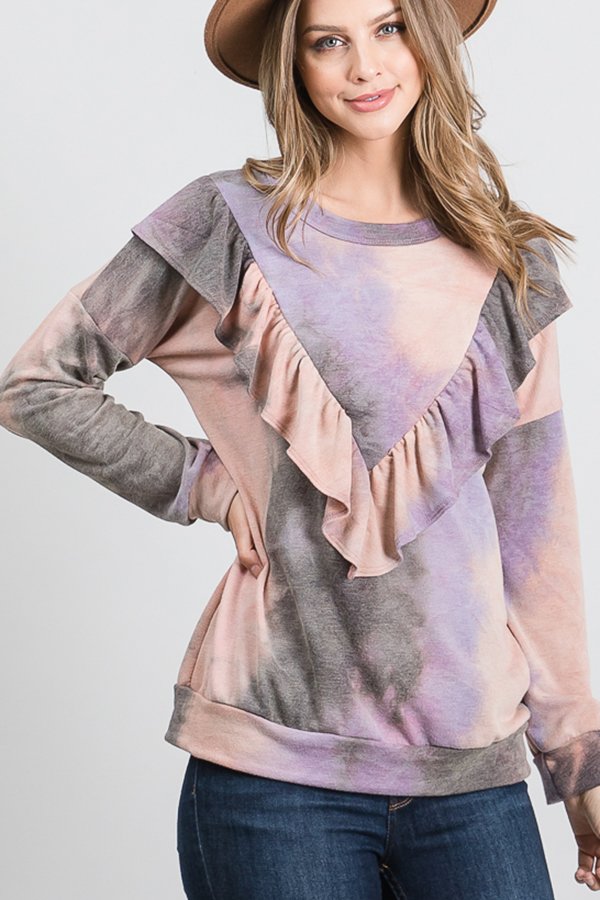 TIE DYE PRINT PLUS TOP HMET5110-15