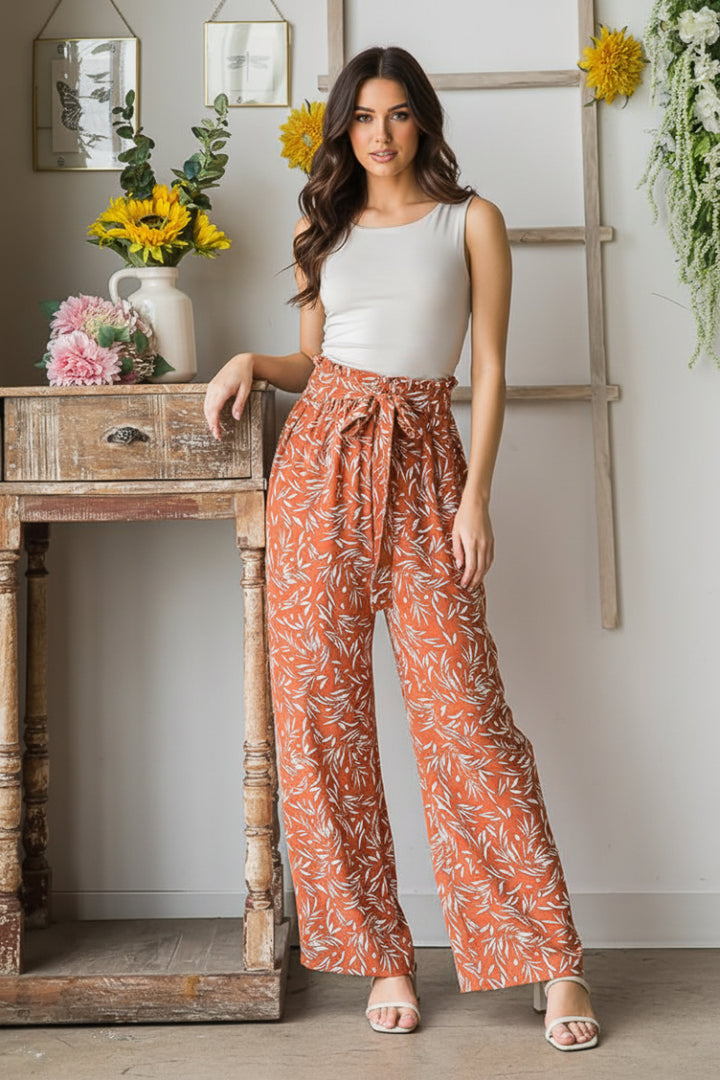 GEOMETRIC PRINT CASUAL PANTS-HMEP6700