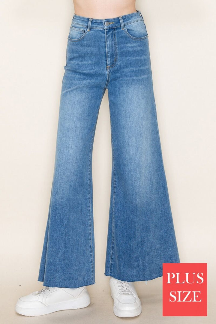 PLUS SIZE HIGH WAISTED DENIM JEANS WBP80242XL