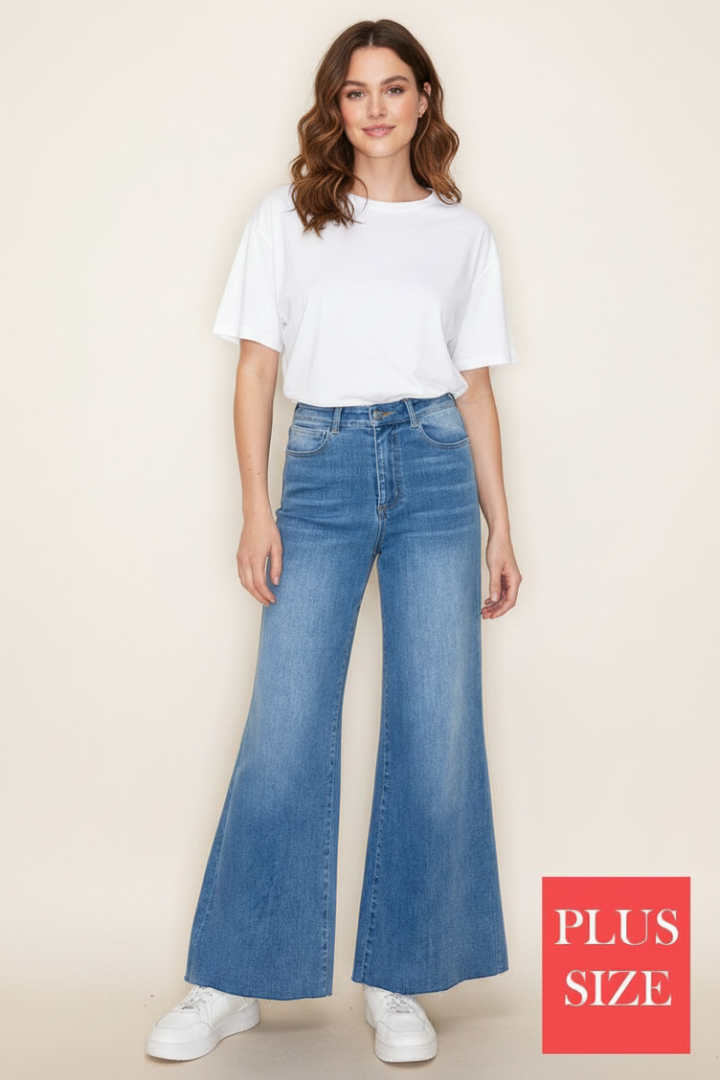 PLUS SIZE HIGH WAISTED DENIM JEANS WBP80242XL
