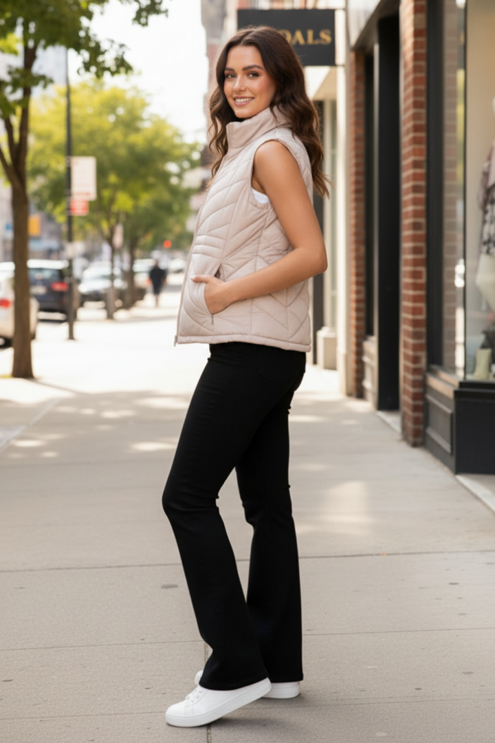 SLEEVELESS VEST WITH ZIP-UP-WBT11161XL