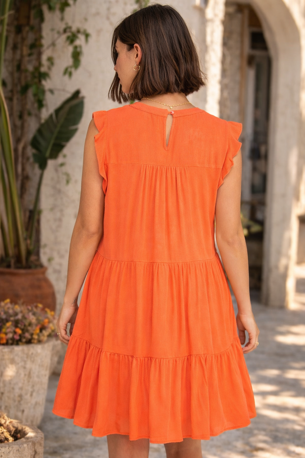 PLUS SIZE SLEEVELESS  TIERED MINI DRESS- AVD51311XX