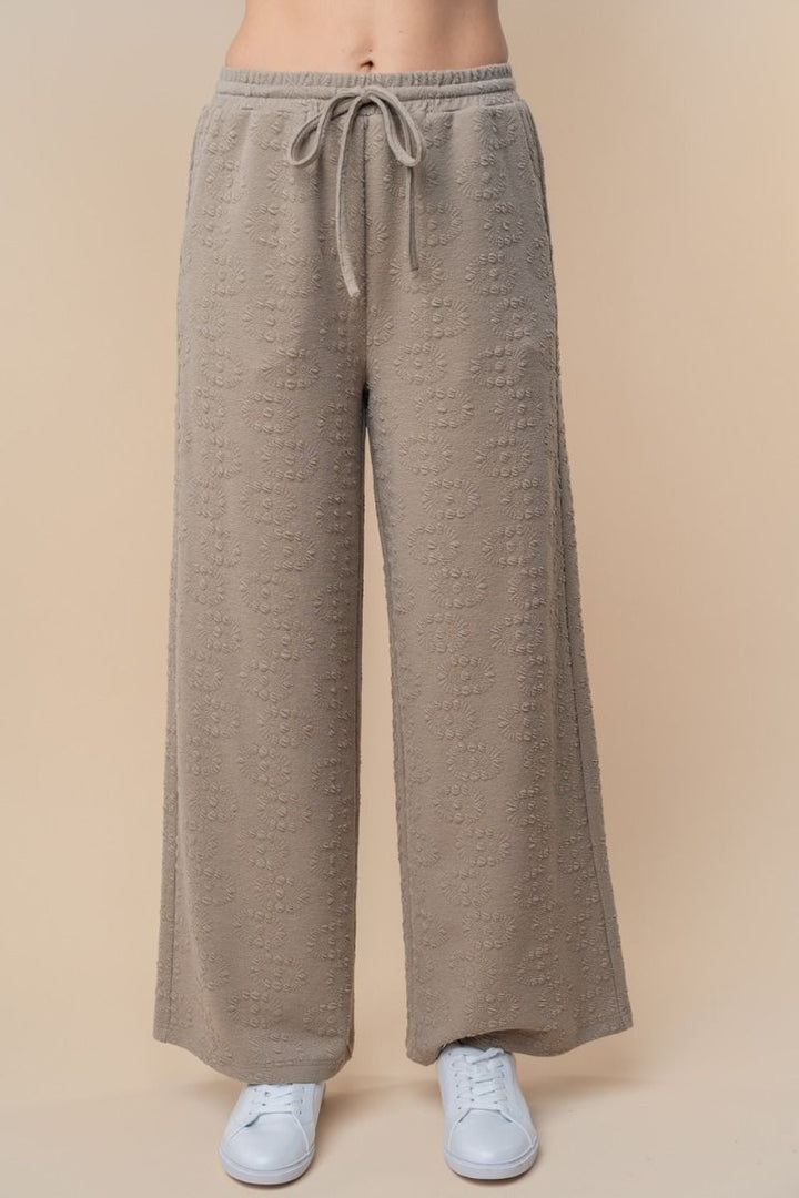 HIGH WAISTED SOLID PANTSWITH ELASTIC WAIST