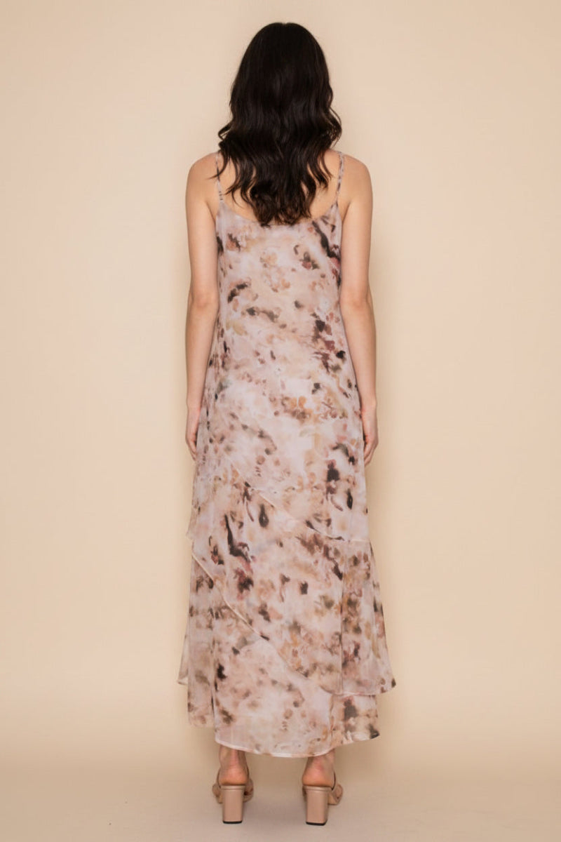 V-NECK RUFFLE MAXI DRESS-WBD90755XL