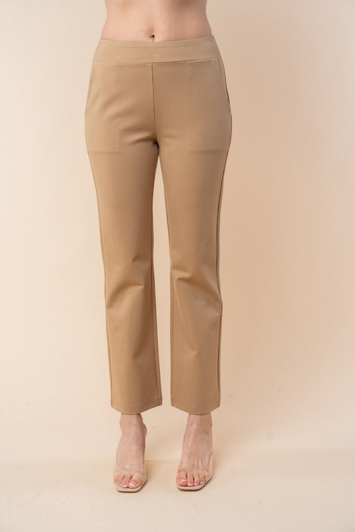 HIGH WAISTED SOLID KNIT PANTS