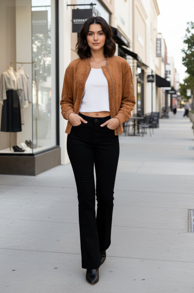 SOLID LONG SLEEVE ZIP-UP JACKET-WBT11147XL