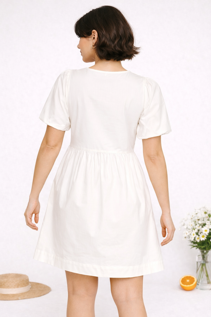 PLUS SIZE KEYHOLE ROUND NECK SOLID MINI DRESS-AVD51287XX