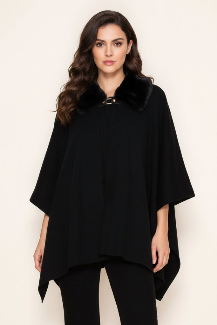 3/4 SLEEVE FUR NECKLINE COVER-UP-WBT11143XL