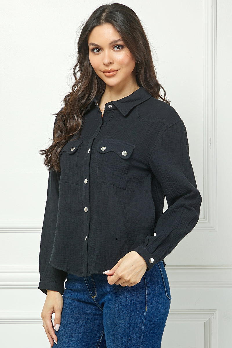LONG SLEEVE BUTTON DOWN BLOUSE