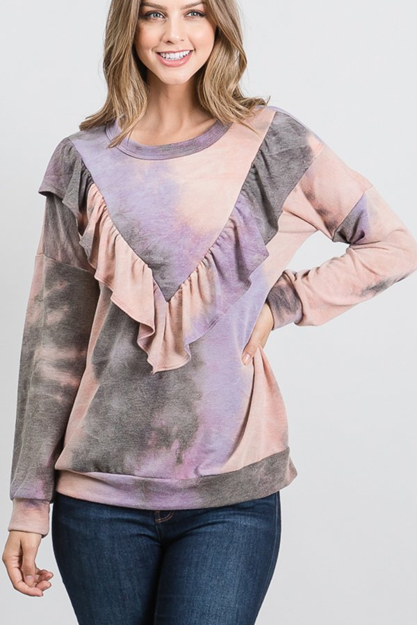 TIE DYE PRINT TOP HMET5110-15
