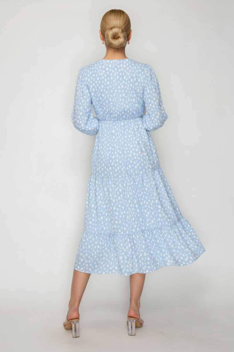 PLUS SIZE RELAXED EMPIRE WAIST FLOWY MIDI DRESS SHVL6089-A