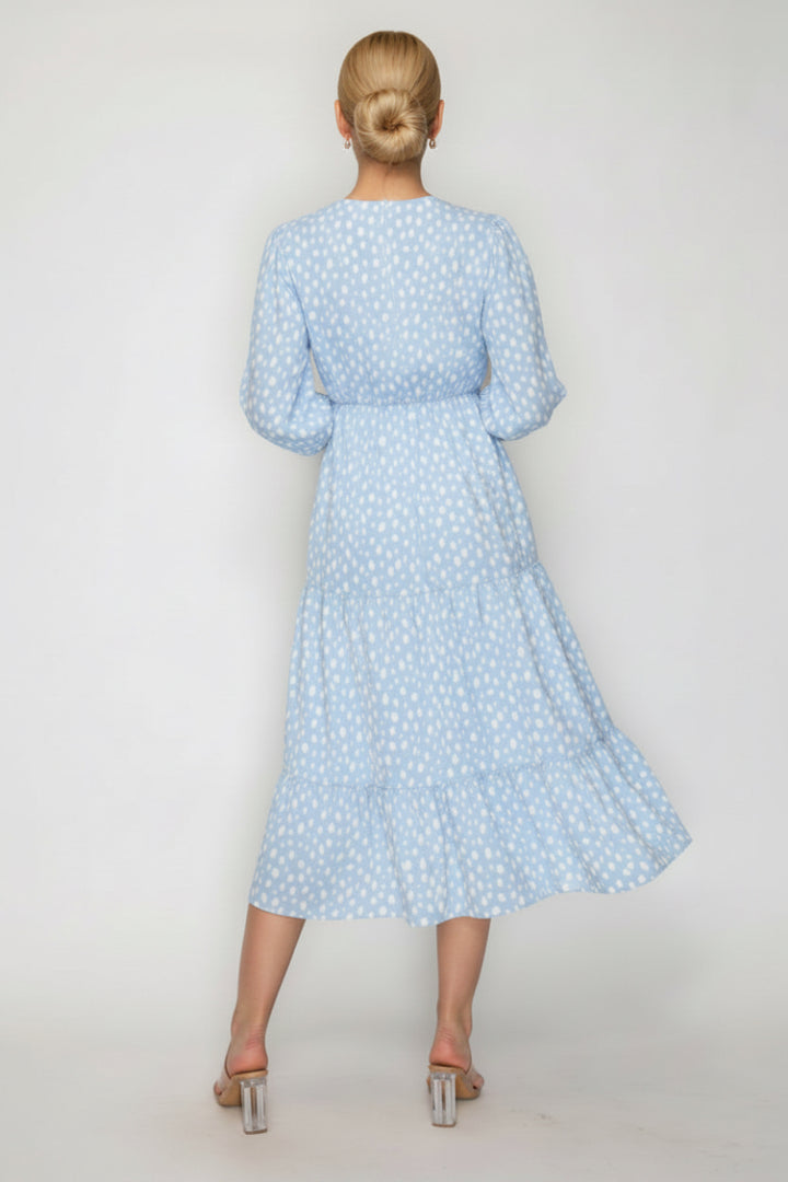 PLUS SIZE RELAXED EMPIRE WAIST FLOWY MIDI DRESS SHVL6089-A