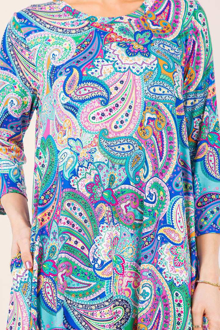 A-LINE MODEST PLUS SIZE DRESS WITH SIDE POKTES-SHVL5809