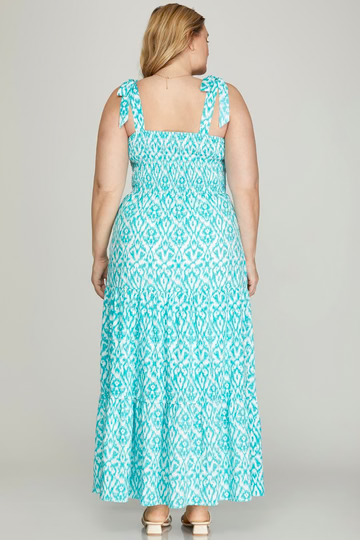 BOWTIES SMOCKED TIERED PLUS SIZE MAXI DRESS SKPSY6483