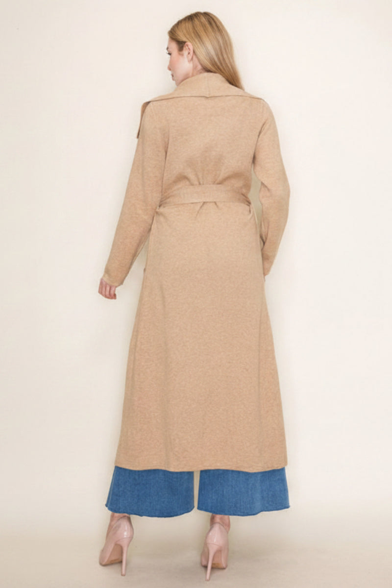 SOLID KNIT JACKET WITH OPEN FRONT-WBT10919