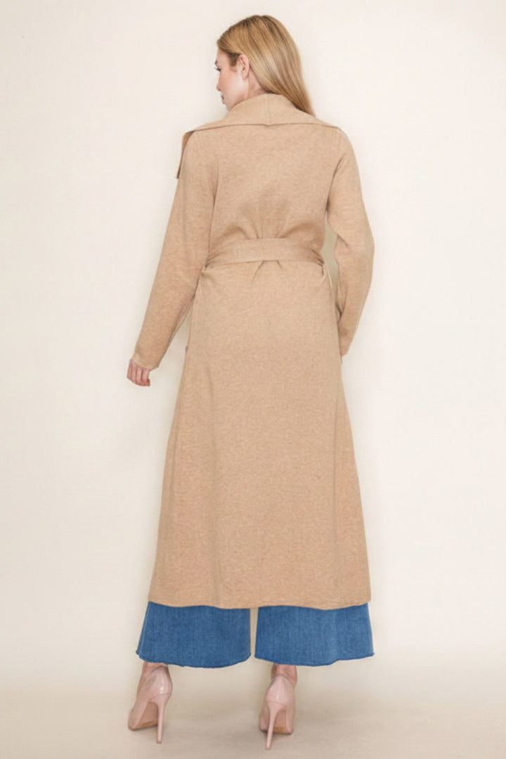SOLID KNIT JACKET WITH OPEN FRONT-WBT10919