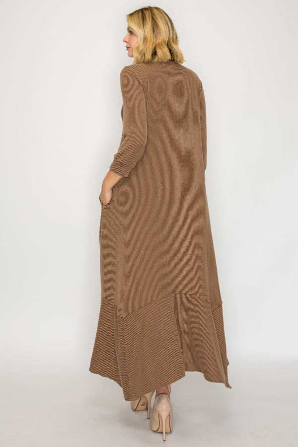 ASYMMETRIC HEMLINE PLUS SIZE DRESS WITH SIDE POCKETS