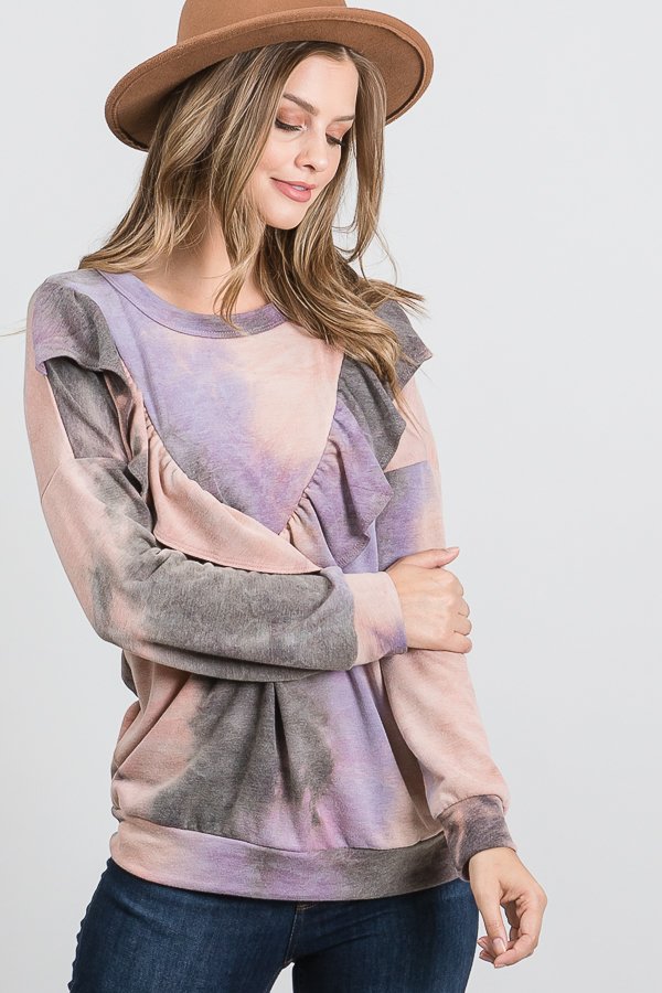 TIE DYE PRINT TOP HMET5110-15