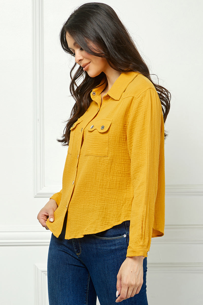 LONG SLEEVE BUTTON DOWN BLOUSE