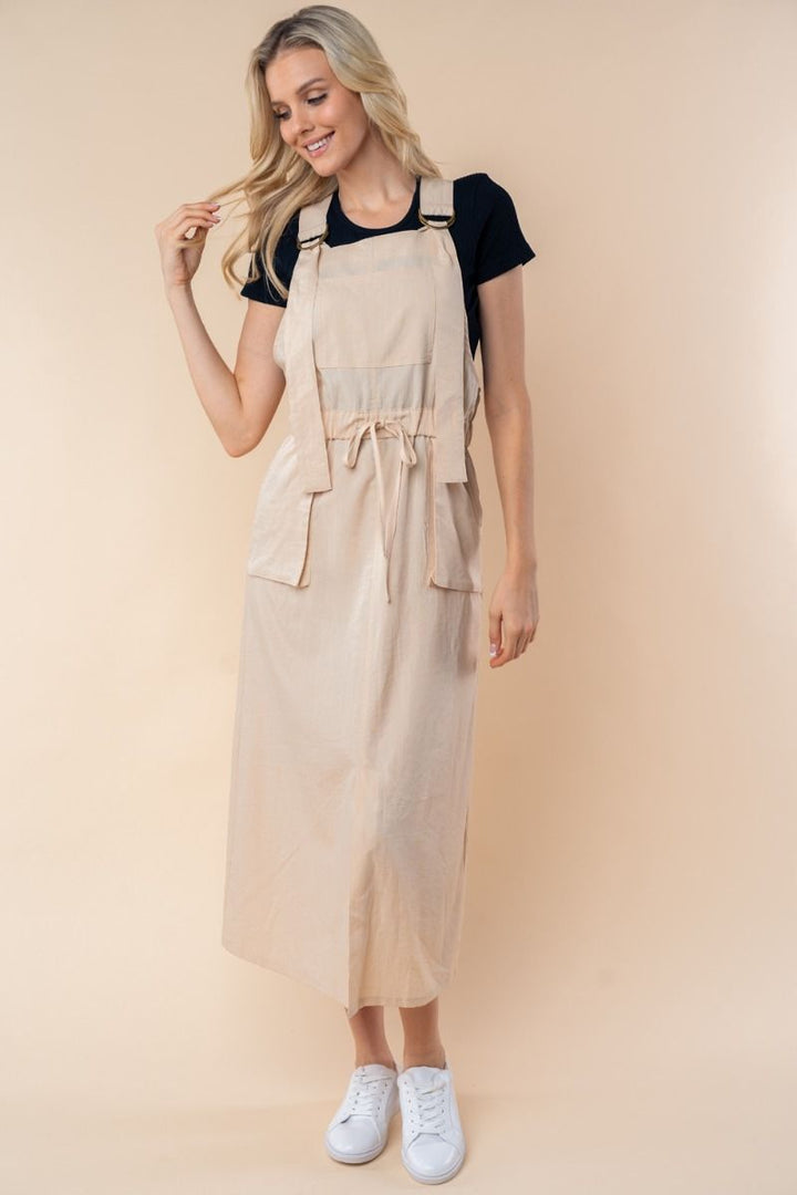 SLEEVELESS SOLID KNIT OVERAL DRESS