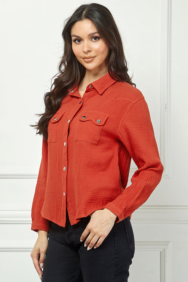 LONG SLEEVE BUTTON DOWN BLOUSE
