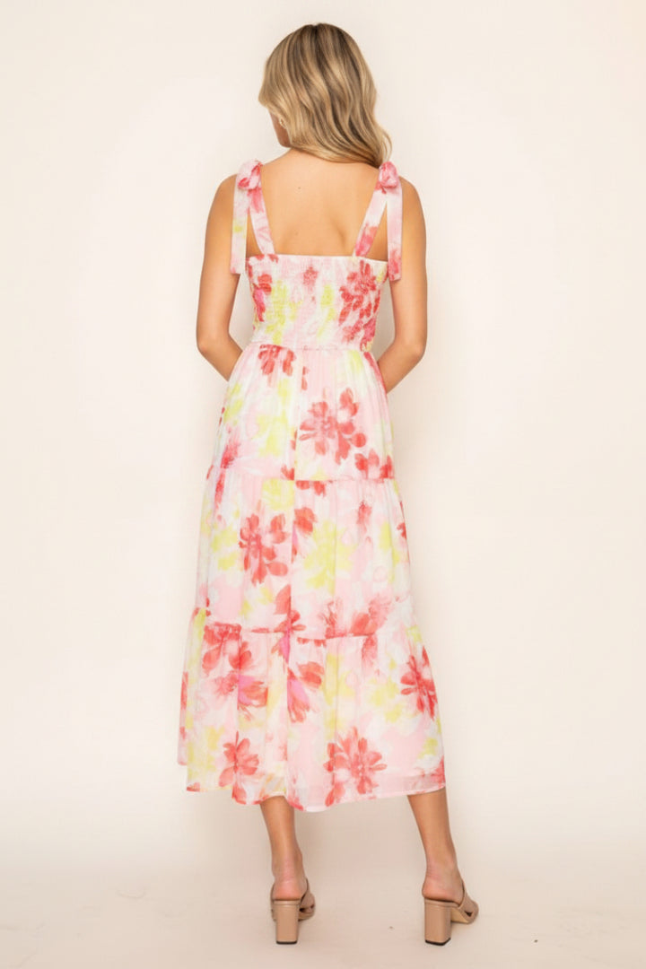 SLEEVELESS FLORAL PRINT MAXI DRESS-WBD90911XL
