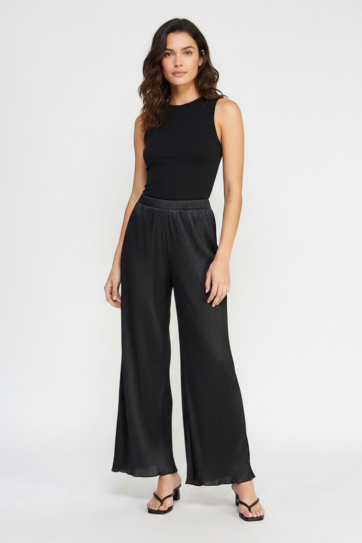 PLUS SIZE HAIGH WAIST WIDE LEG LONG PANTS