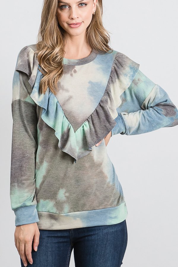 TIE DYE PRINT PLUS TOP HMET5110-15