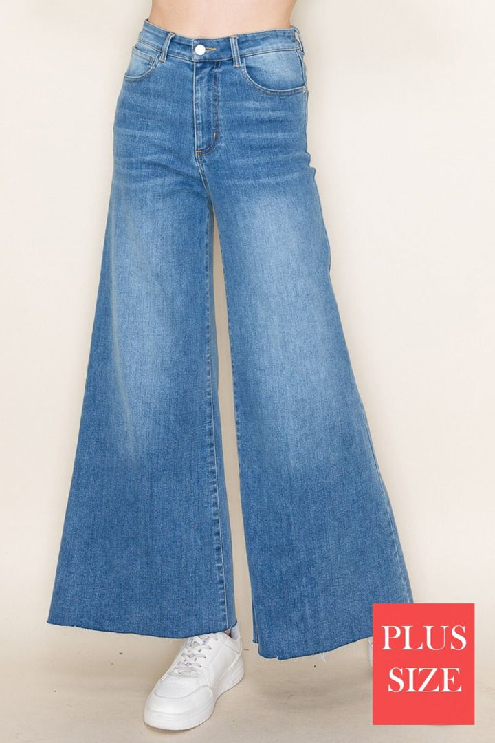 PLUS SIZE HIGH WAISTED DENIM JEANS WBP80242XL