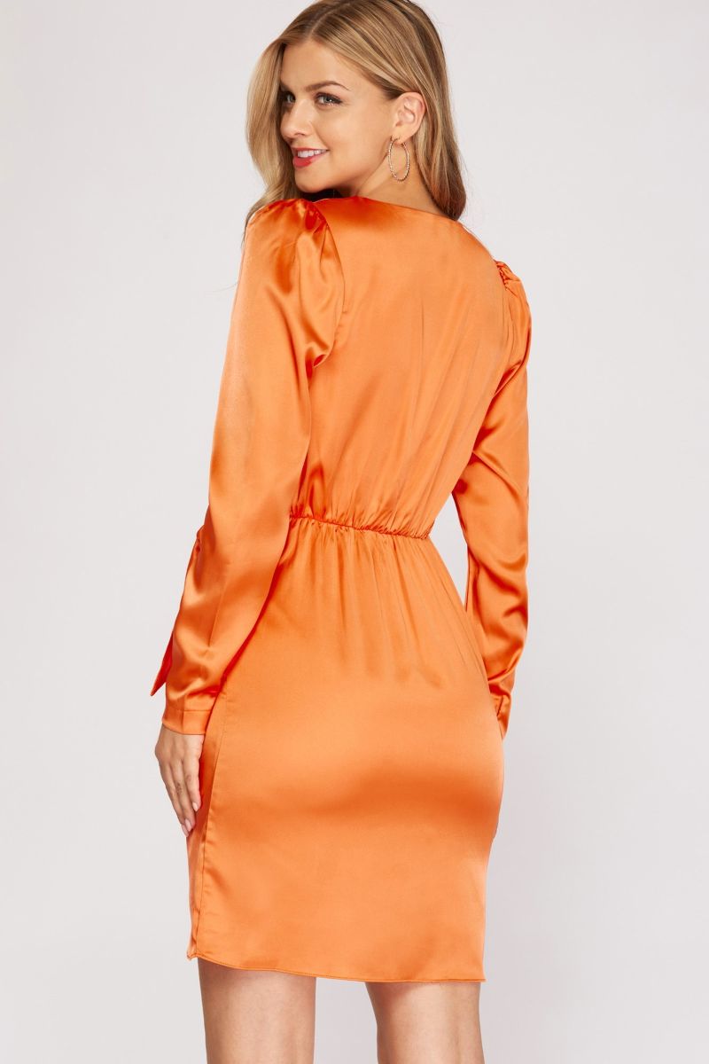 PINK SURPLICE TIED WRAP SKIRT MINI DRESS DRESS