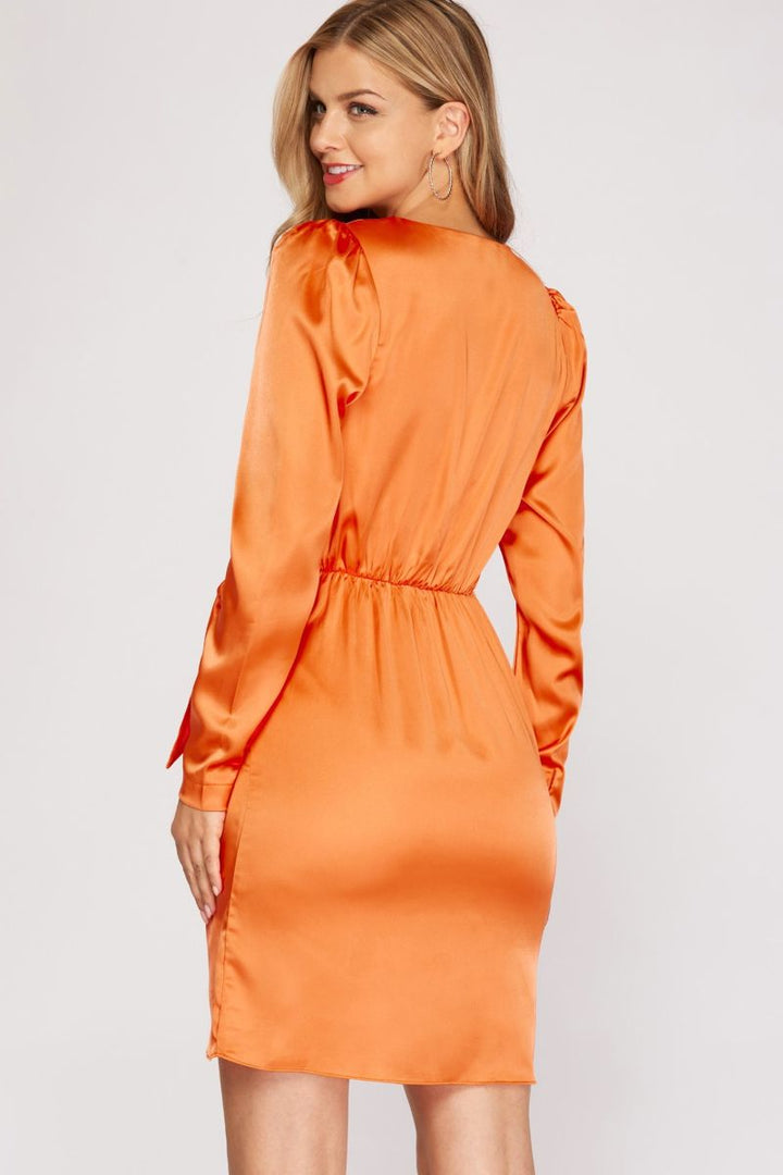 PINK SURPLICE TIED WRAP SKIRT MINI DRESS DRESS