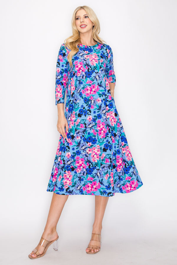 A-LINE MODEST DRESS WITH SIDE POKTES-SHVL5816