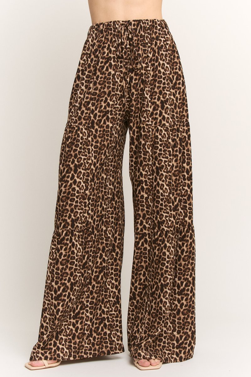OVER WIDE LEG ANIMAL PRINT PANTS WITH ELASTIC BAND HMEP6882