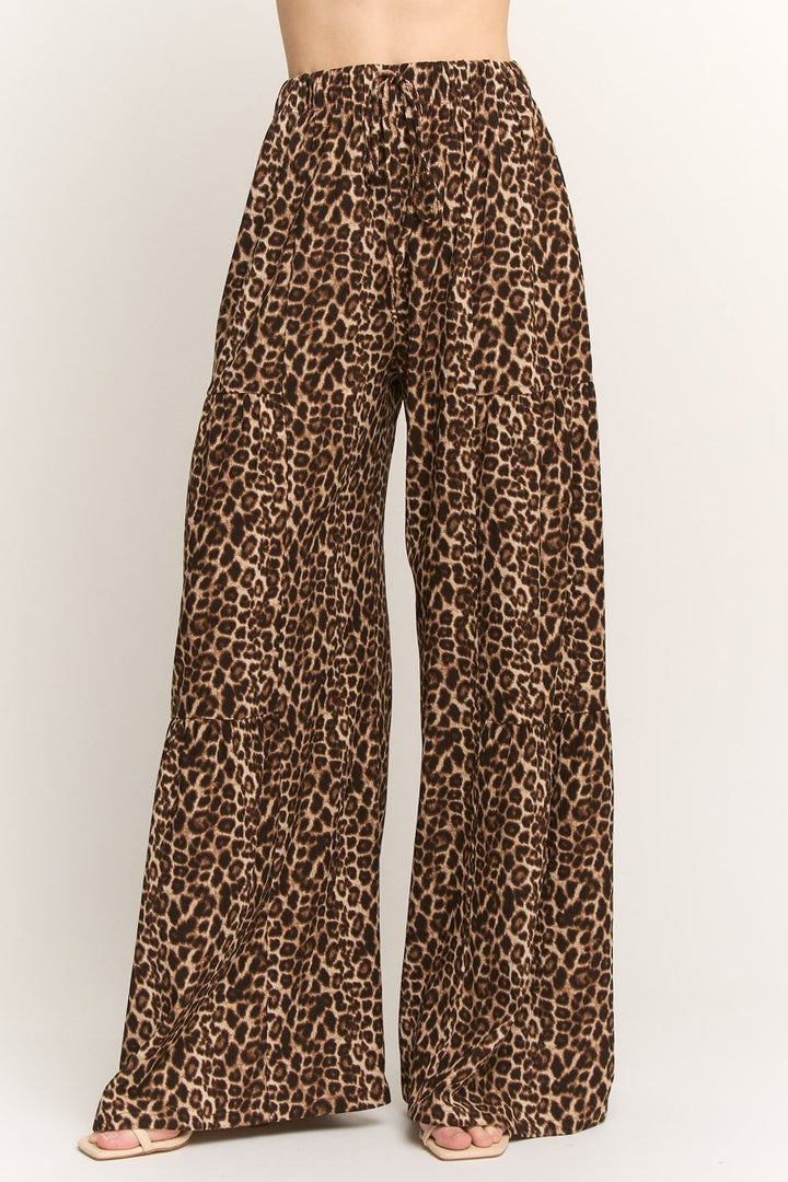 OVER WIDE LEG ANIMAL PRINT PANTS WITH ELASTIC BAND HMEP6882