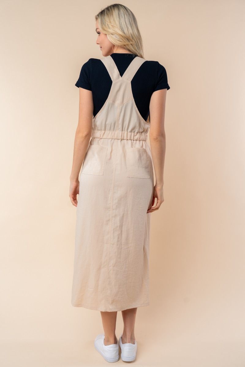 SLEEVELESS SOLID KNIT OVERAL DRESS