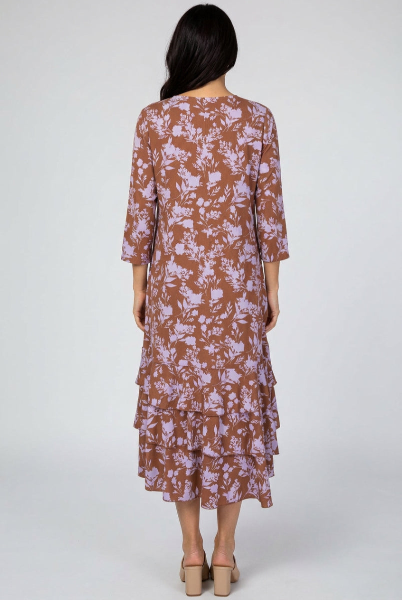 MULTI LAYERED MIDI DRESS WITH SIDE POCKETS-SHVL6117
