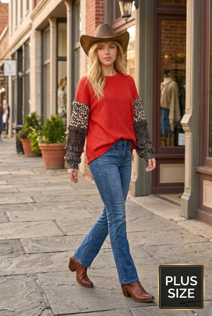 LONG SLEEVE WITH LAYERED RUFFLE ROUND NECK HMET8014-10