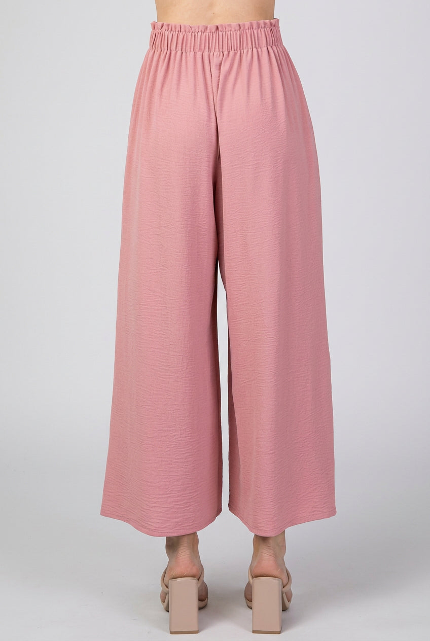 SOLID CASUAL PANTS WITH PAPERBAG WAISTBAND-HMEP6772-10