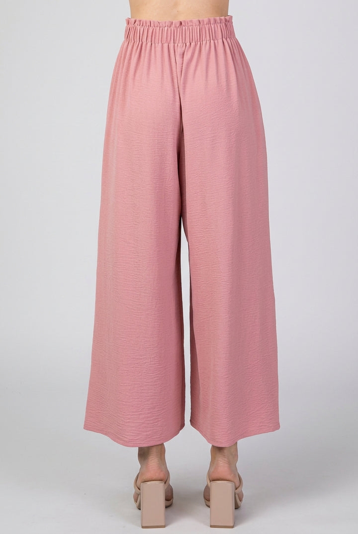 SOLID CASUAL PANTS WITH PAPERBAG WAISTBAND-HMEP6772-10