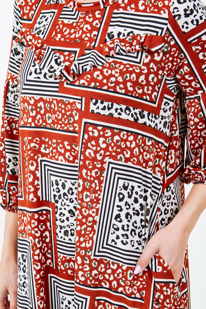 PLUS SIZE MIDI DRESS WITH SIDE POCKTES