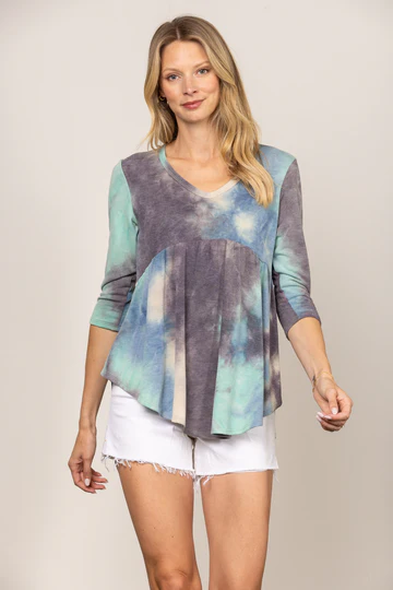 BABY DOLL 3/4 SLEEVES KNIT TOP ST1809